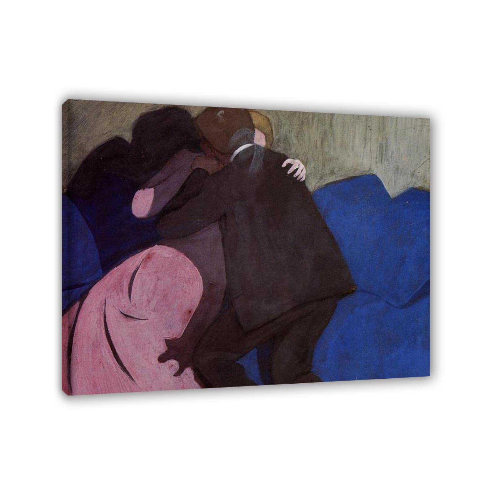 Oprawione 'The Lie' autorstwa Felix Vallotton nadruk na płótnie sztuka ścienna - słynne obrazy reprodukcja na płótnie - plakaty i wydruki w stylu vintage - obrazy do dekoracji domu 30 x 35 cm