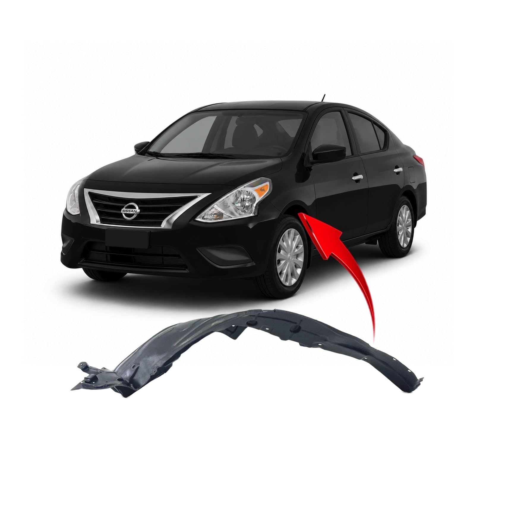 FitParts For Nissan Versa Note 2014–2019 Front Left Fender Liner