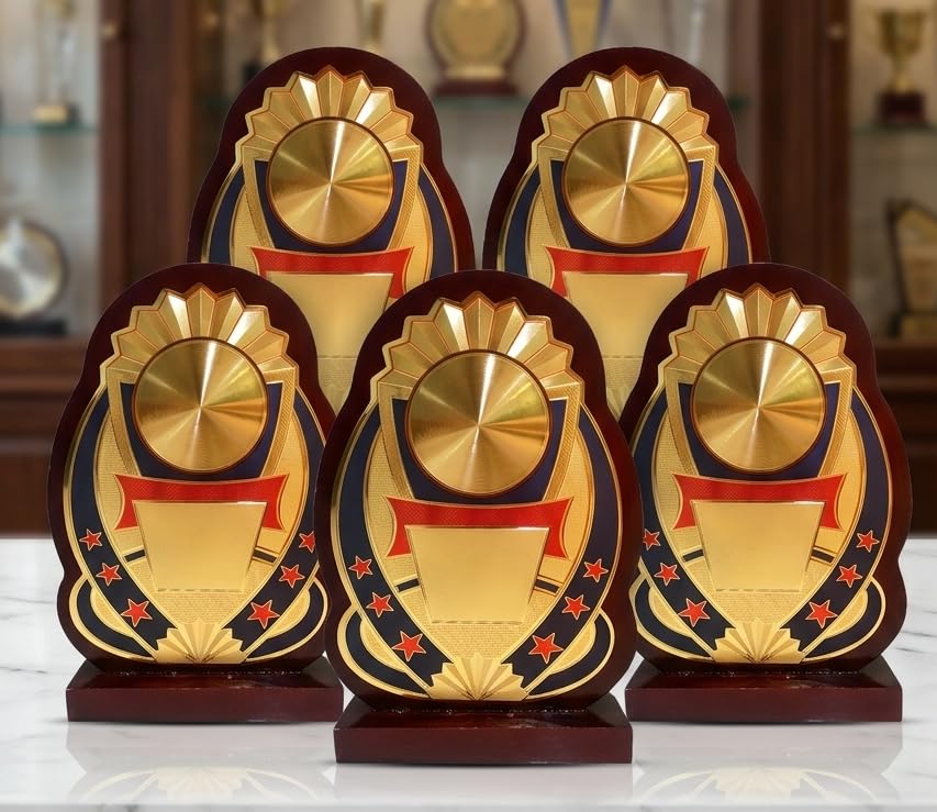 Wooden sheilds Momento Single Board Pack of 5 (8.50 Inch) Trophies | Awards, Recognition-picture-31