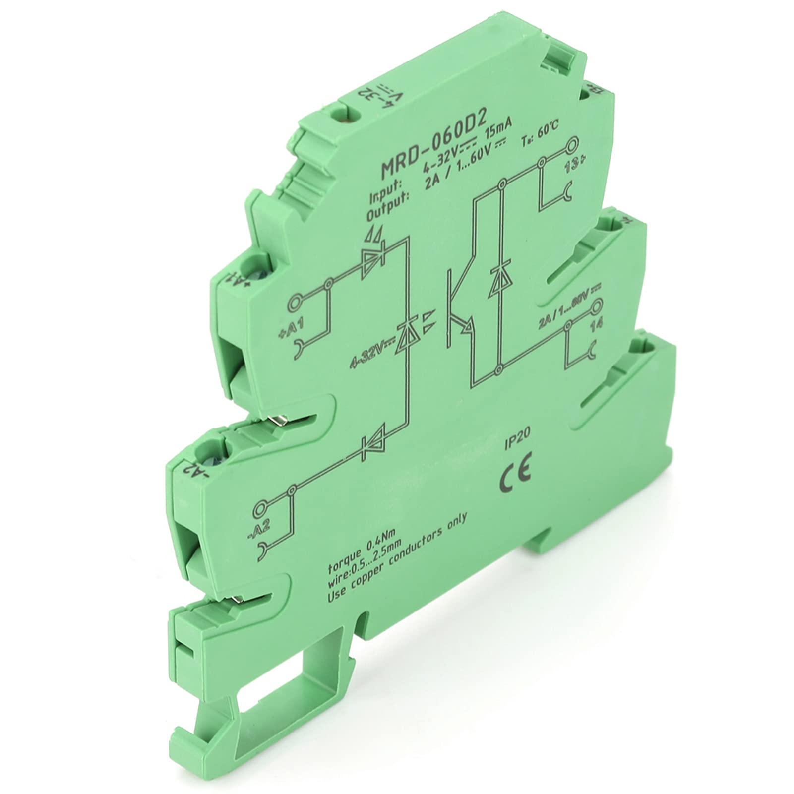Moduł przekaźnika, MRD-060D2 ultracienki 6,2 mm moduł przekaźnika półprzewodnikowego wejście 4-32 V DC NIE