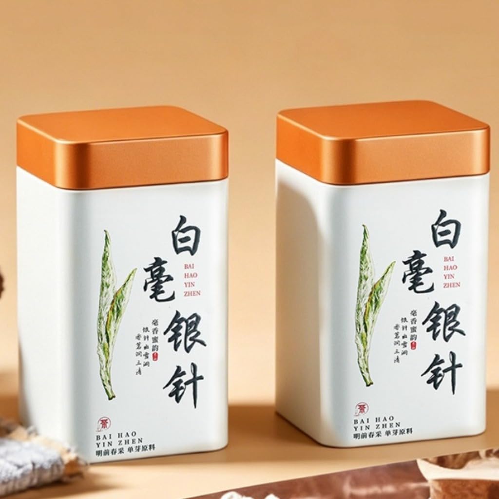 Peonía Blanca Premium BaiHaoYinZhen | Té Blanco De Hojas Sueltas | Té Refrescante De Preparación En Frío Para Verano | Aroma Natural (100 g * 2)
