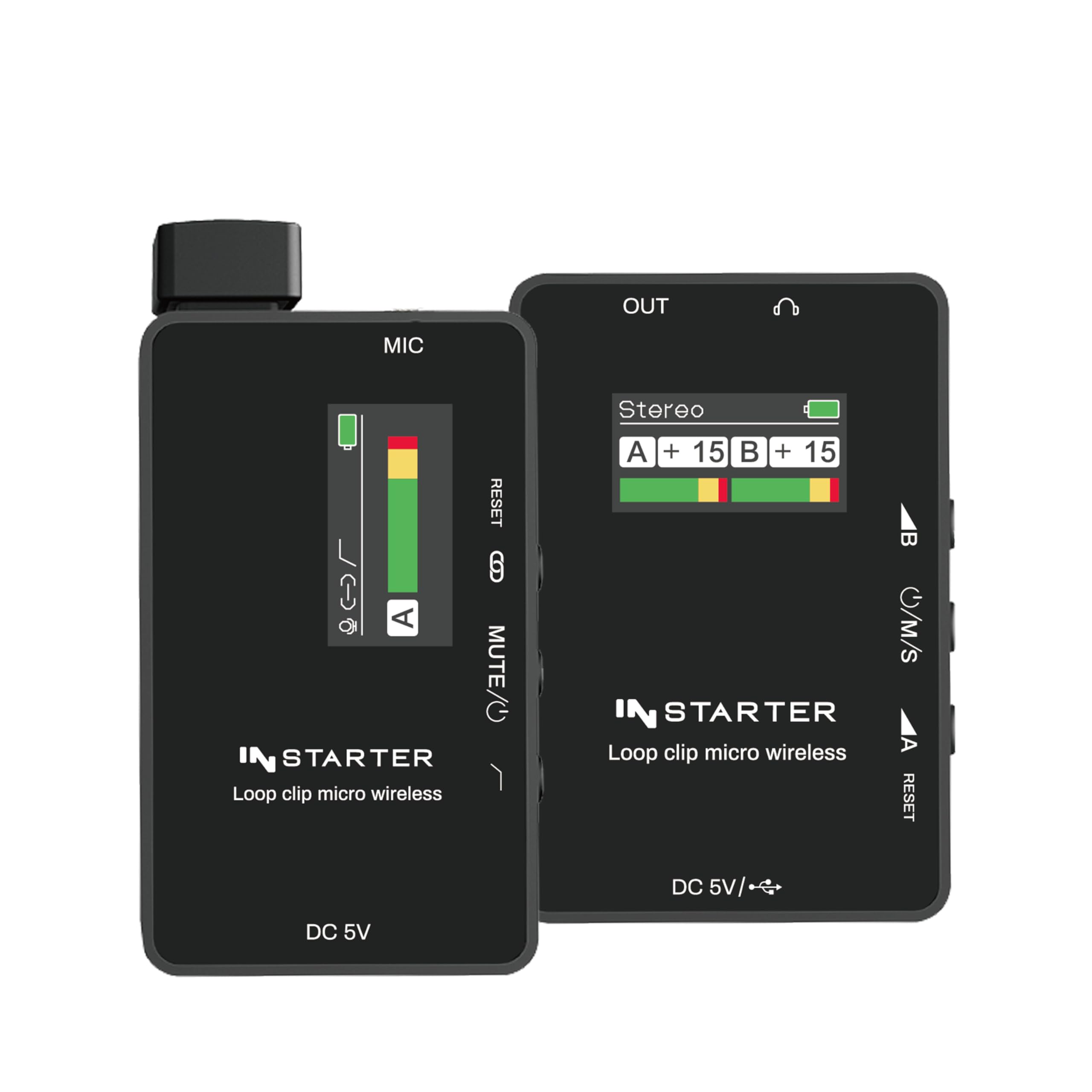 Kit Microfono Lavalier Wireless per Smartphone, Tablet e PC con Trasmettitore, Ricevitore, USB-C e Jack 3,5 mm