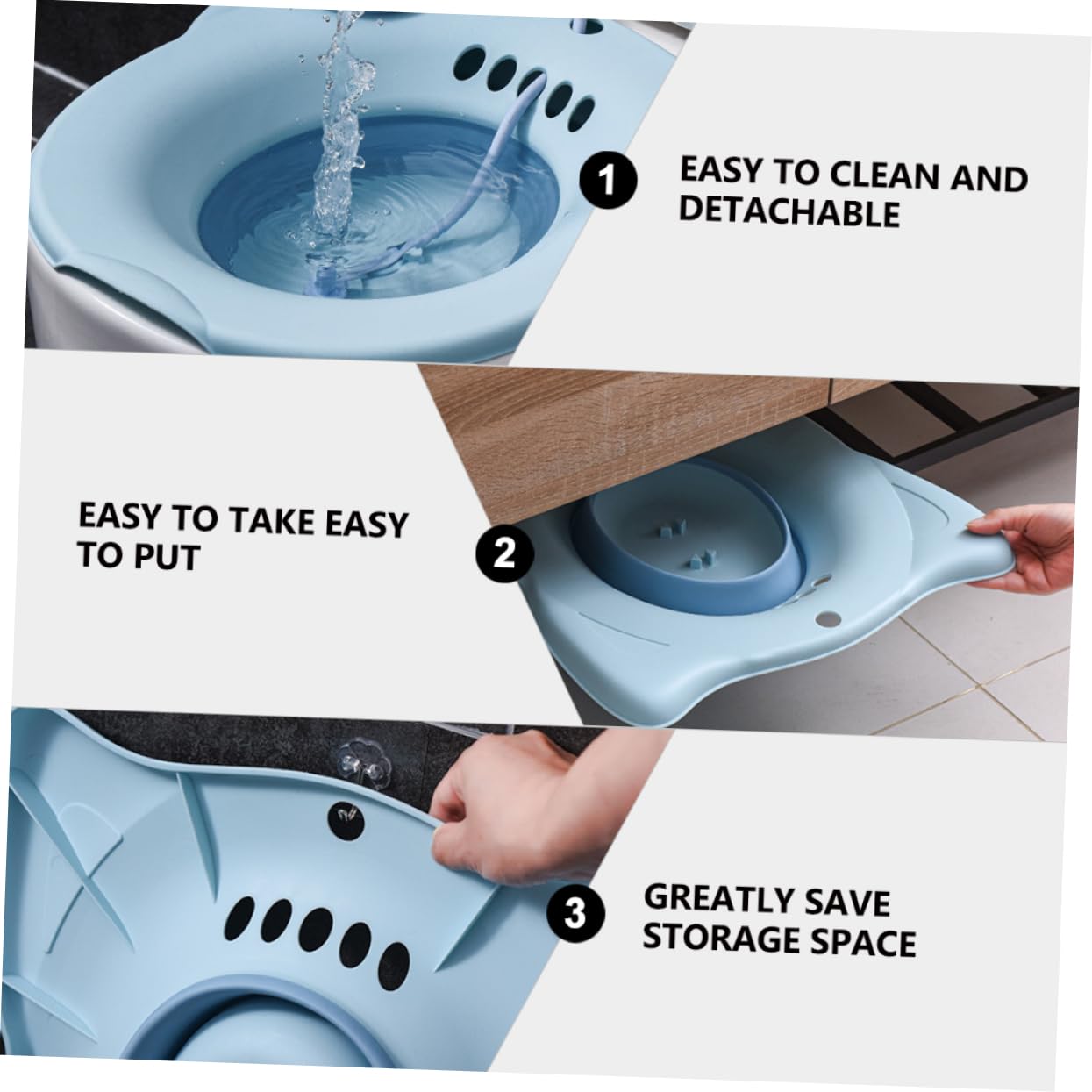 Healvian Bidet Lavabo Pieghevole Risciacquo, Bacino Di Pulizia Per Wc Standard, Ausilio Per Anziani e Donne in Gravidanza, Supporto Per Igiene Personale Quotidiana