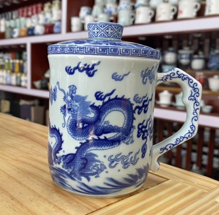 青花竜纹茶碗  濾過器  蓋椀 中国茶器 茶器  景徳鎮  飲茶食器 青花竜纹茶碗 濾過器 蓋椀 中国茶器 茶器 景徳鎮 飲茶食器