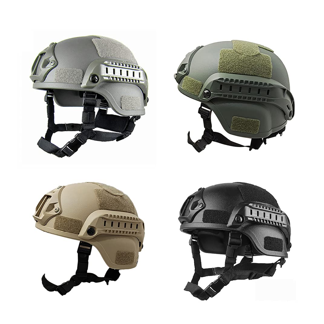 Casque Rapide, Casque Airsoft rembourré de Taille Libre de 56 cm à 60 cm, Protection Universelle pour Rail latéral réglable Paintball NVG pour la Chasse