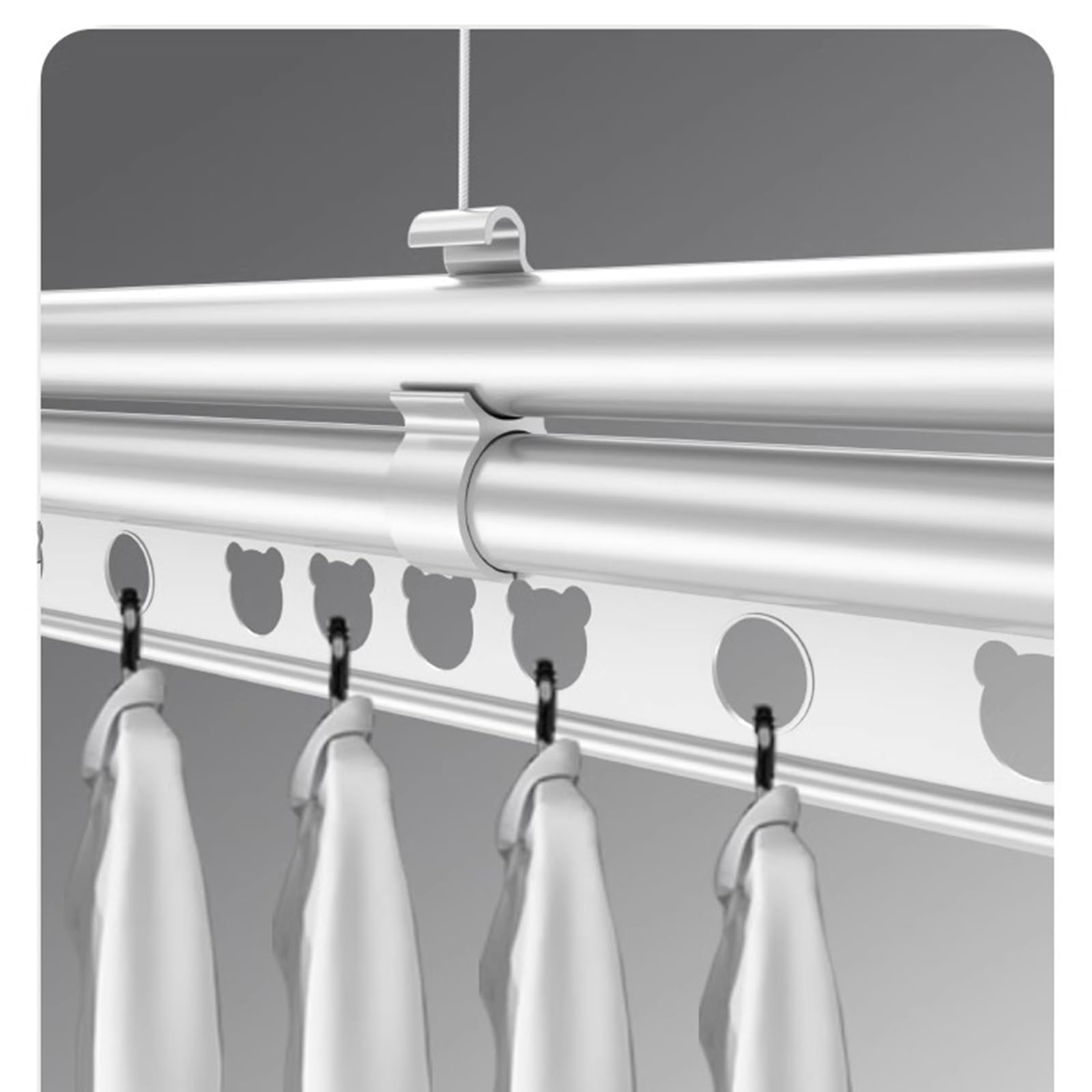Deckenmontierter Wäscheständer mit Rollen - Automatischer/manueller Wäscheständer, effizientes Wäschetrocknen, platzsparendes Design, geeignet für Balkon und Wäscherei zu Hause.