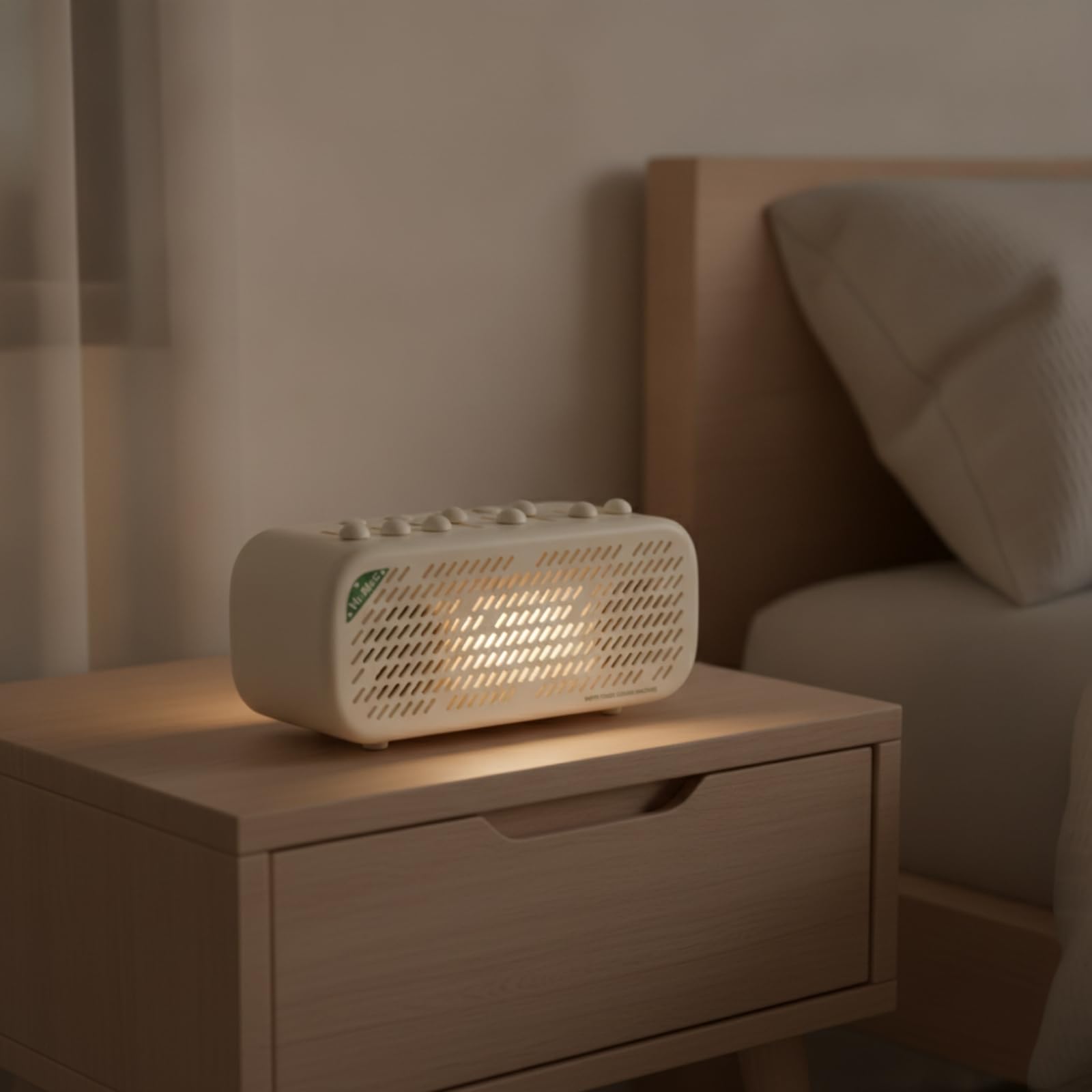 Milageto Bluetooth Schlafhilfe Geräuschmaschine Lautsprecher Klanggerät Nachtlicht mit Klarer Audiowiedergabe Und Rauschmaskierung für Schlafzimmer Babyzimmer Büro Reisen