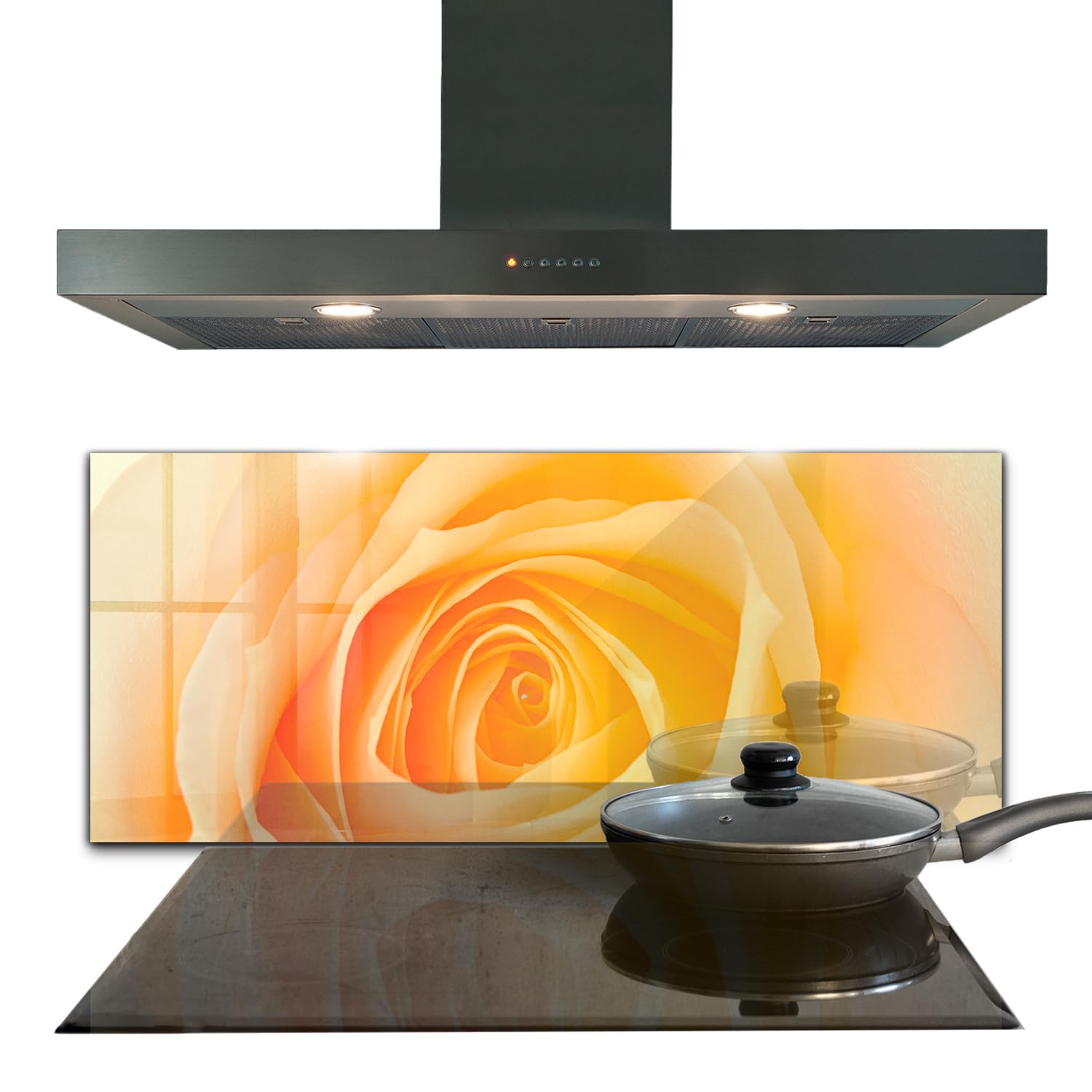 Panneau de cuisine en verre trempé jaune pour illuminer votre décoration murale intérieure