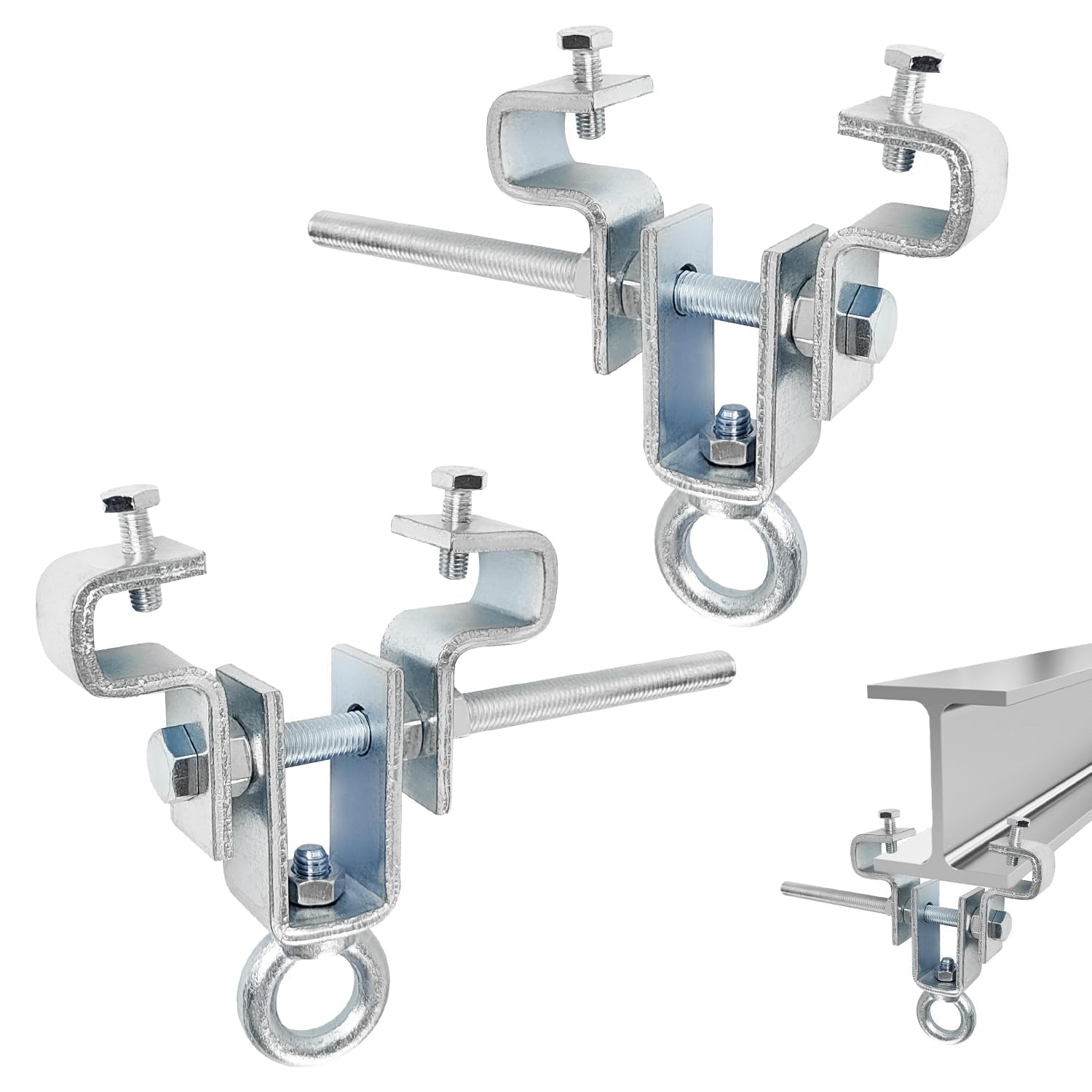 SQLJYU 2 Piezas Soporte Saco Boxeo, Soporte para Saco de Boxeo, Soporte Saco Boxeo Suelo Techo, para Viga Ajustable de 65 mm a 225 mm