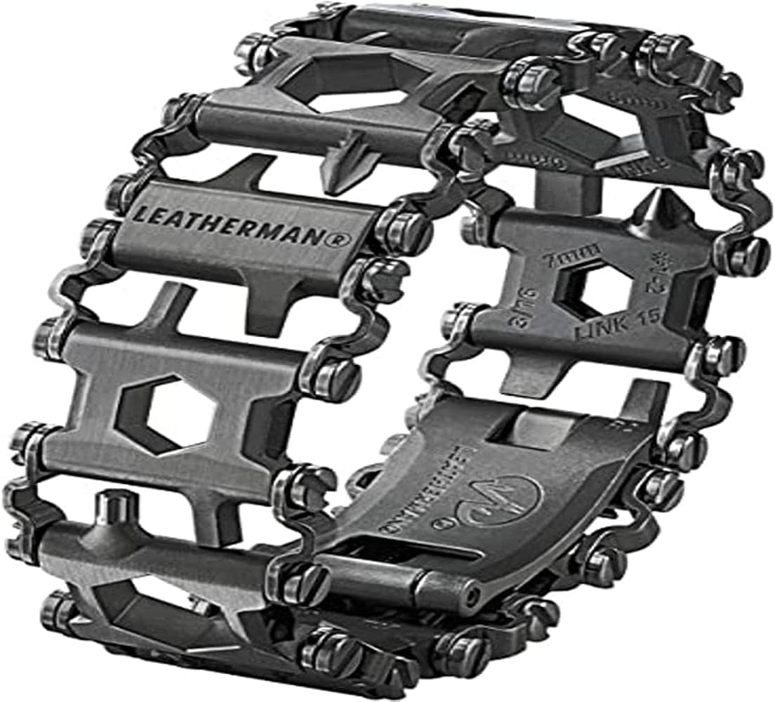 Leatherman Tread Metric - Heavy-duty multipurpose multi-tool bracelet with 29 tools including screwdrivers, hex drives and wrenches, DIY tool, made in USA, in black, stainless steel