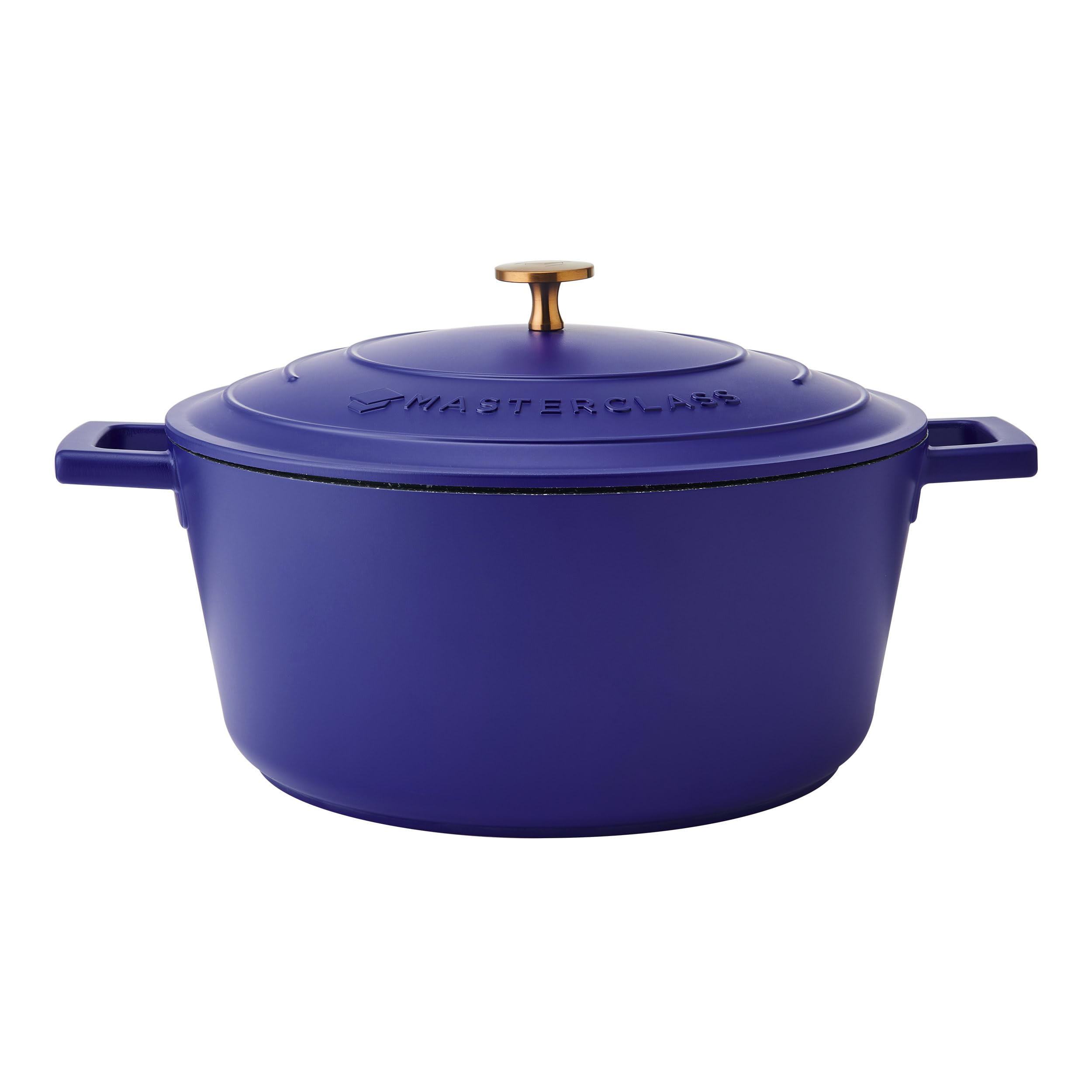 MasterClass Cast Aluminium Casserole Dish With Self Basting Lid Non-Stick Lightweight Round Electric Blue, Hob To Oven Casserole Dish For Sunday Roasts Family Meals Curries Dishwasher Safe, 28cm, 5L