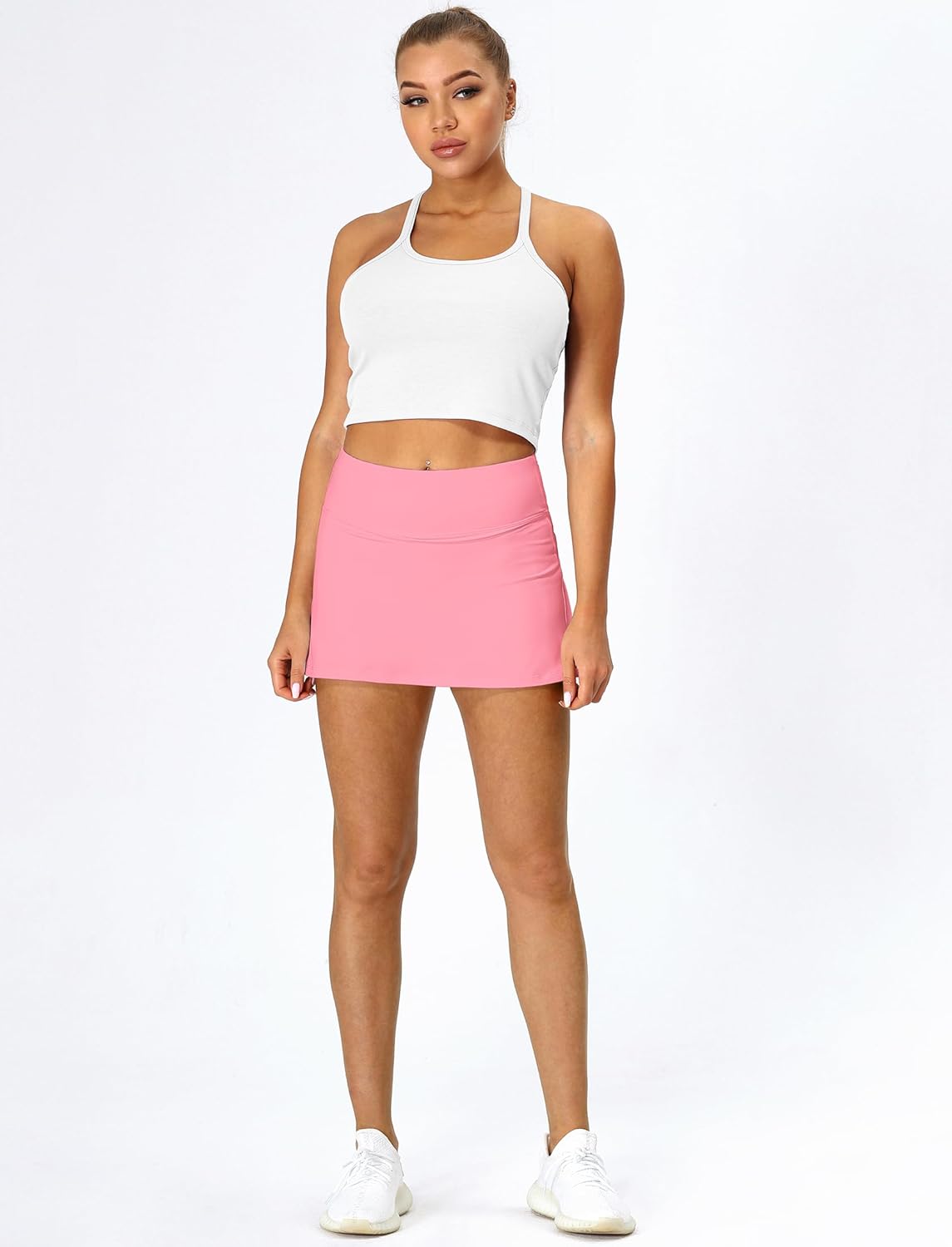 icyzone Athletic Tennis Skirts for Women with Pockets Shorts, Workout Running Golf Skorts - Image 3