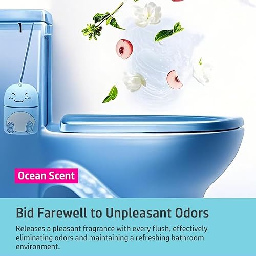 Miniatura 4 de 3 piezas de lindos frascos de limpiador de taza de inodoro en forma de dinosaurio, limpiador automático de cisterna de baño con aroma a océano,
