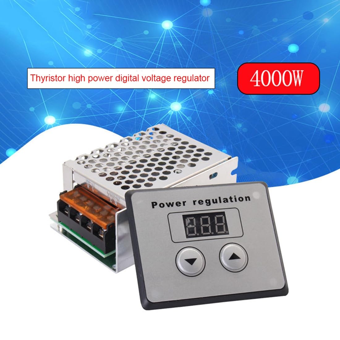Wiring Connecting Terminals - 4000W 220V AC SCR Voltage Regulator Dimmer Electric Motor Speed Temperature Controller + Digital Meters for Water Heater