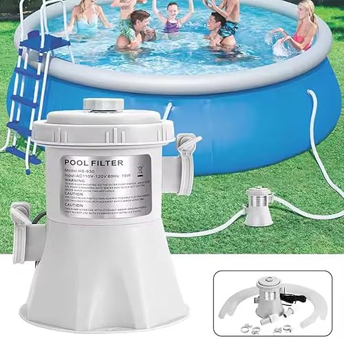 Miniatura 6 de Bomba de filtro de piscina de 300 GPH para piscinas pequeñas sobre el suelo, bomba de filtro para piscinas sobre el suelo, bombas de circulación de