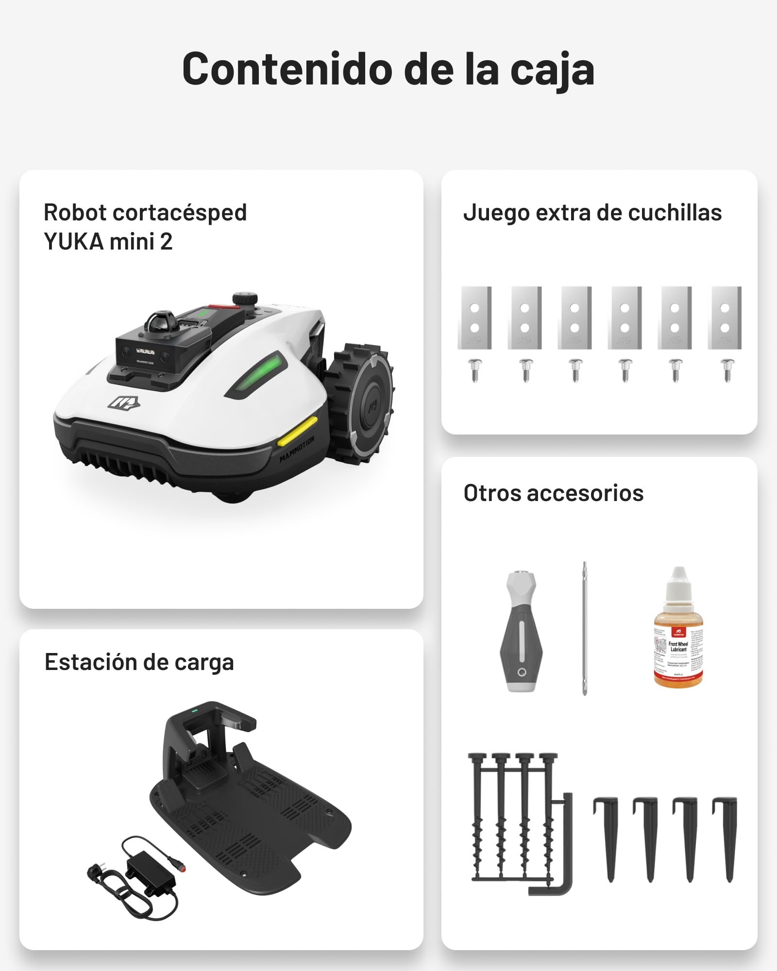 MAMMOTION YUKA Mini 2 800 LiDAR Robot Cortacésped sin Cable Perimetral, hasta 800㎡, LiDAR de 360° + Visión por IA, Reconocimiento de más de 300 Obstáculos, Modo DropMow