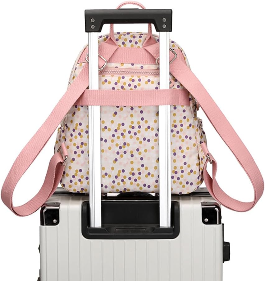 Mini Nylon Women Backpacks,11L Small Ladies backpacks Casual Lightweight Women Shopping Travel Daypack (A-Leaves Blue) - Image 5