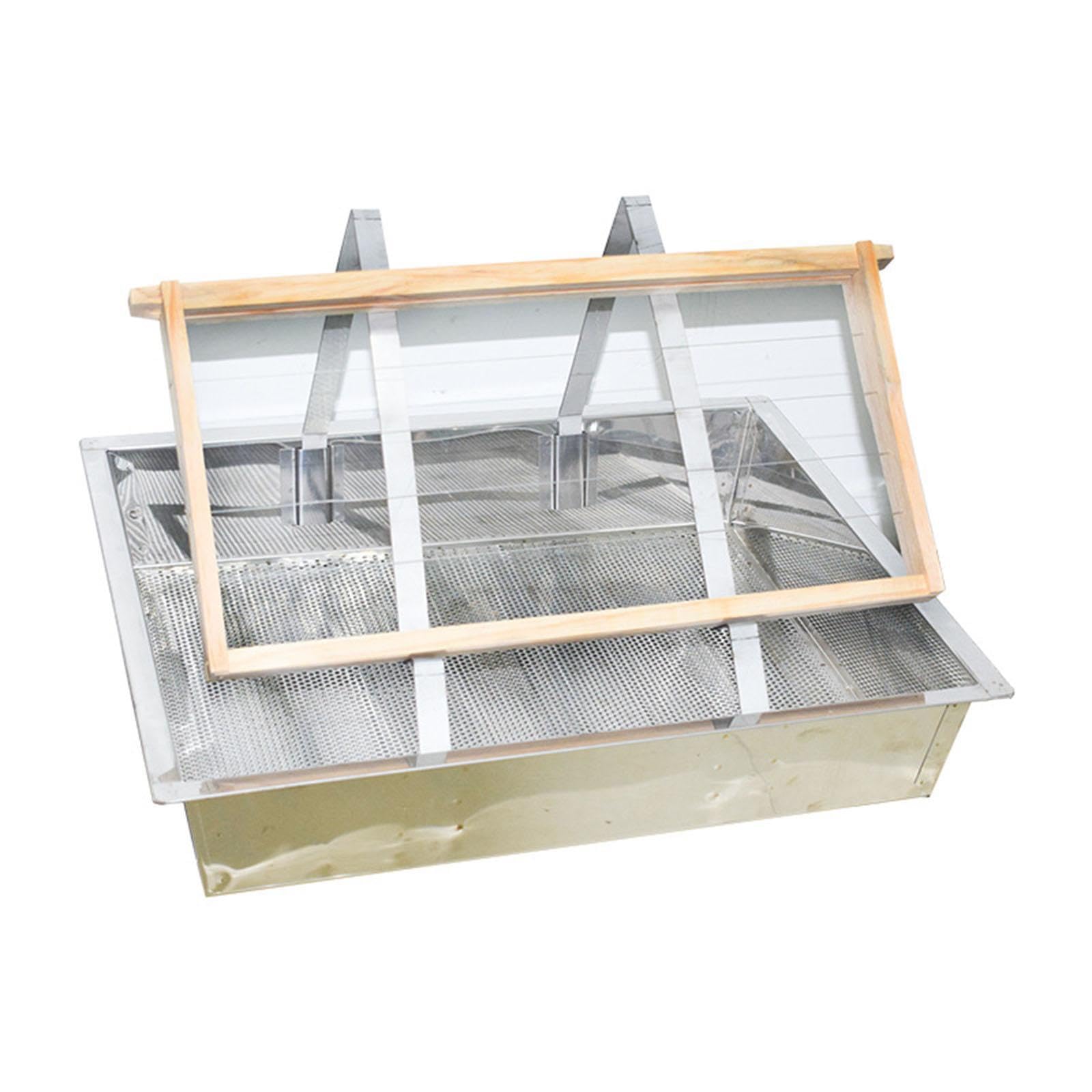 Bandeja desoperculadora de Acero Inoxidable Que combina Doble | funcionalidad. Fácil de usar. Bandeja de drenaje de miel. Práctica herramienta de apicultura. Extractor de equipo de