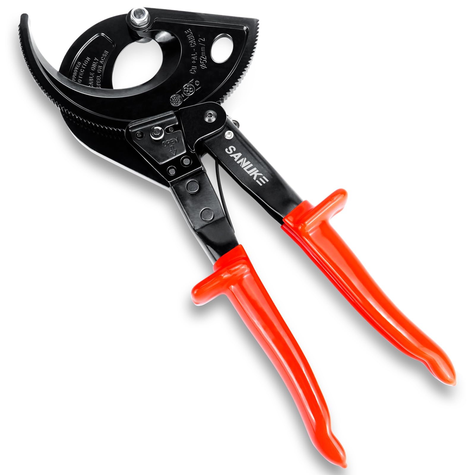 Ratcheting Cable Cutter Hand Tool, Heavy Duty Aluminum Copper Ratchet Wire Cutting for Electrical Wire up to 400mm²