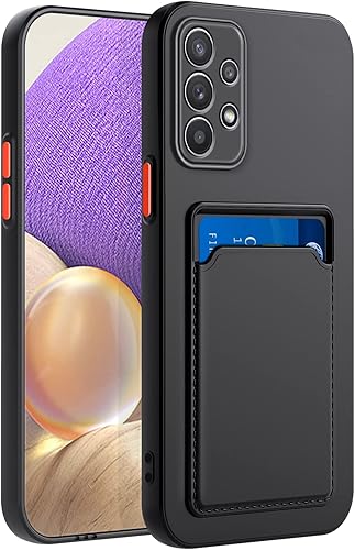 Funda para Galaxy A32 5G, Samsung A32 5G con ranura minimalista para tarjetas de crédito, TPU suave TPU silicona resistente a los arañazos delgada