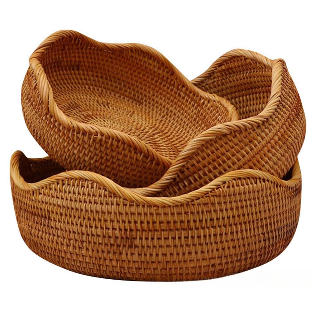 IJSDNVJNDX Handmade Woven Rattan& Willow Baskets Decorative for Home Storage Basket Material