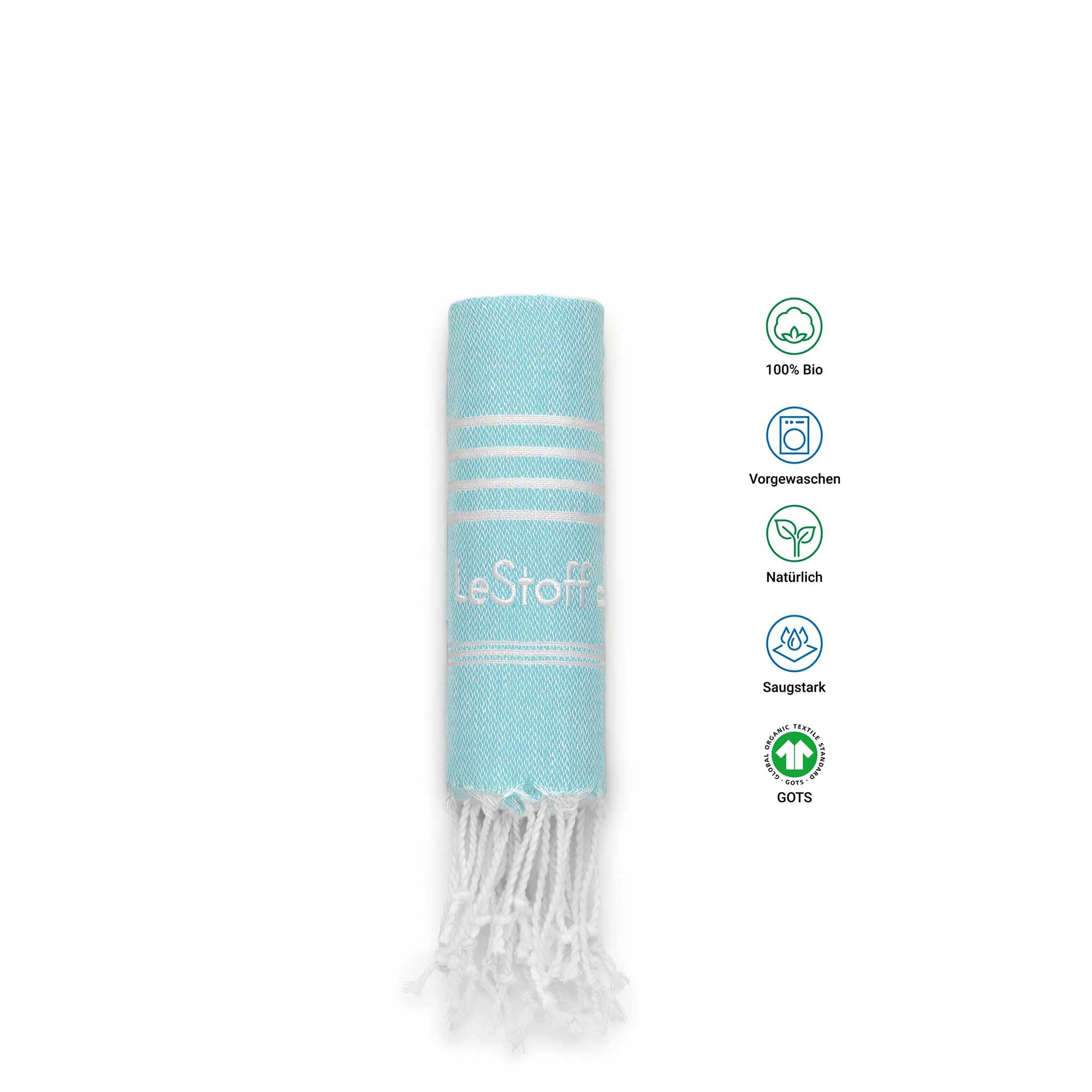 LeStoff Premium Hammam Towel, 100% Organic Cotton, Pre-washed Sustainable Absorbent & Quick-drying, Beach, Bath, Shower, Yoga - Image 2