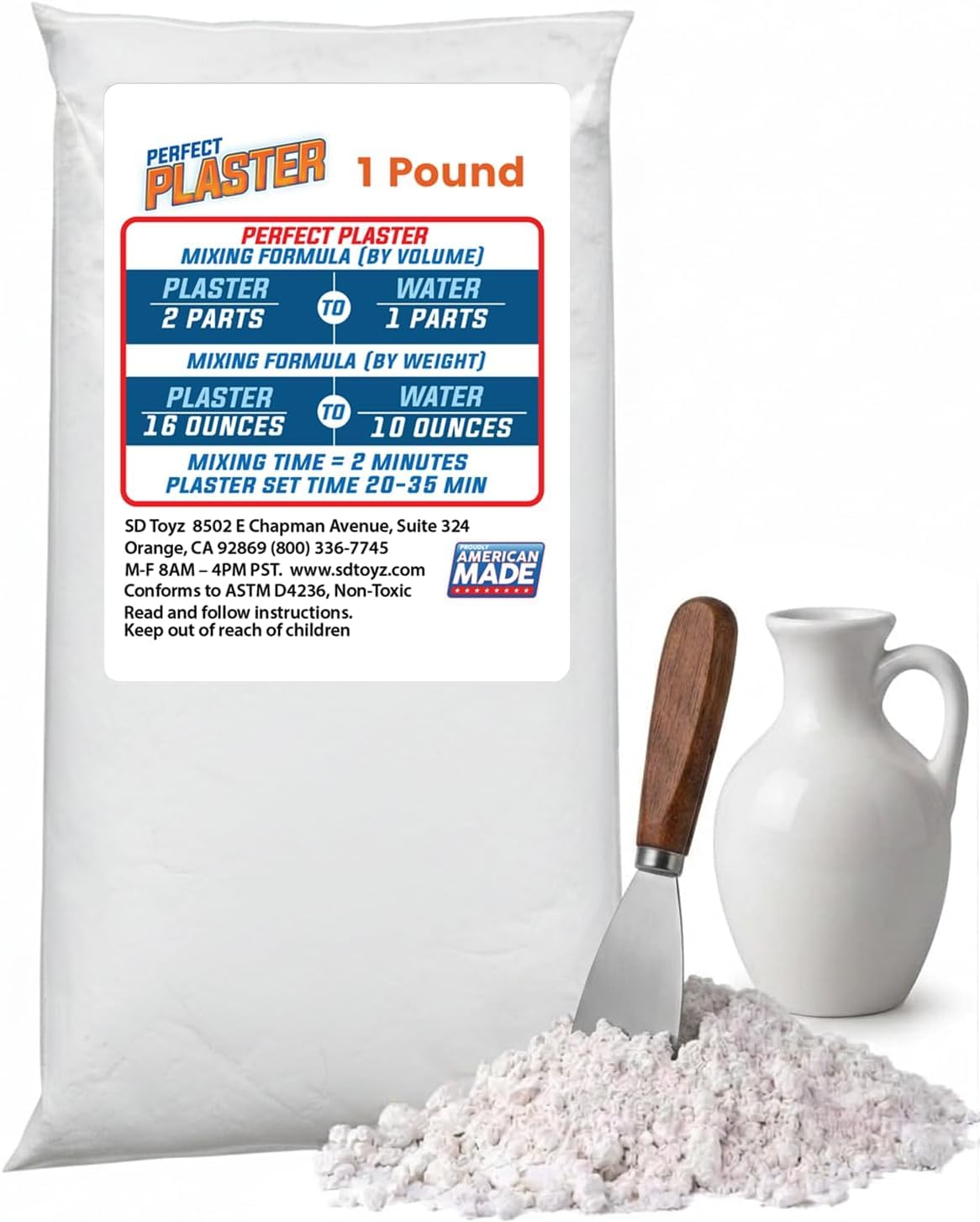 Perfect Plaster for Pottery &amp; Ceramic Slip Casting Molds, 1 lb Bag