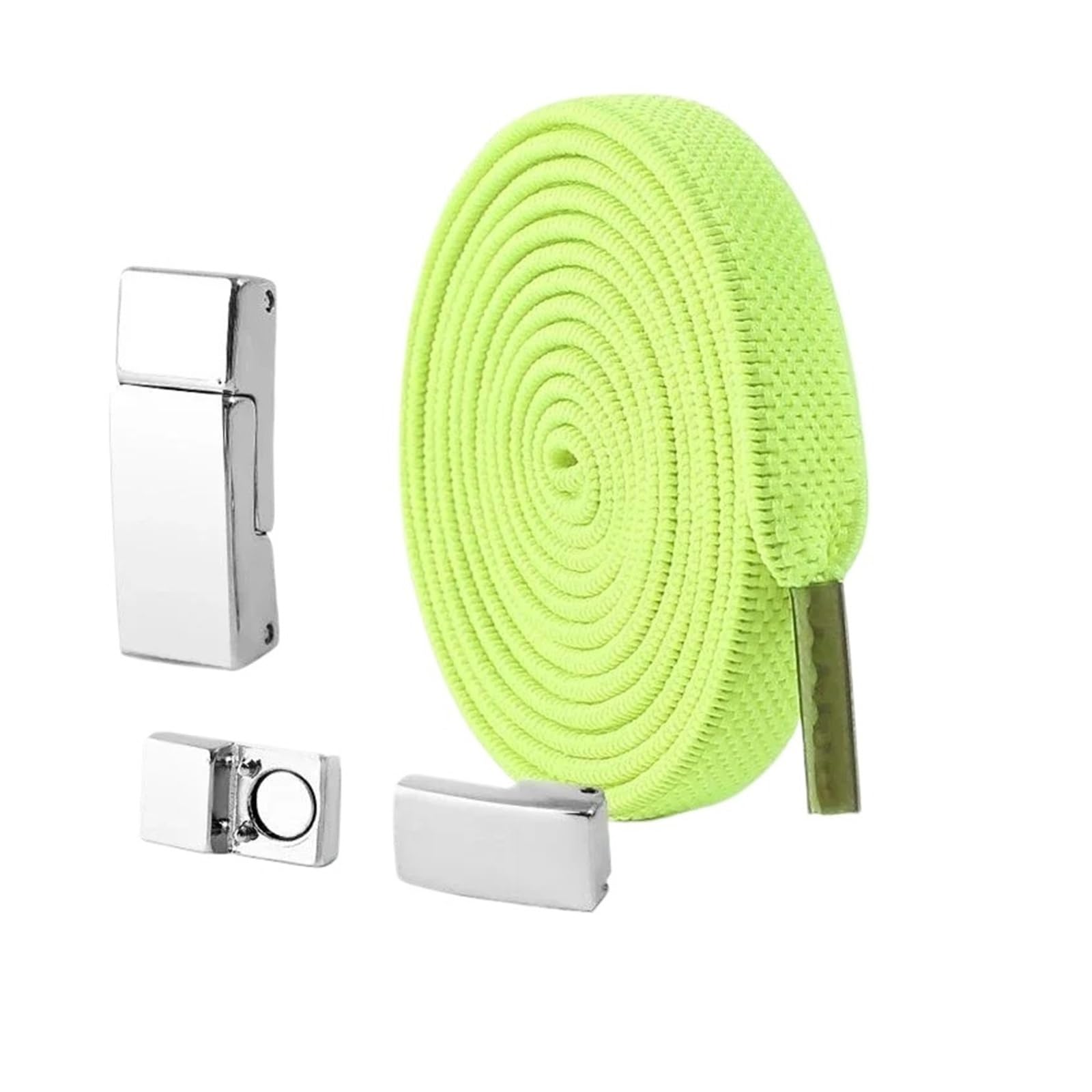 GPDNBIEU Shoelaces, Buckle Laces No Widen Stretch Lazy Shoelace Free Elastic Accessories For Adults Kid(Fluorescent Green)