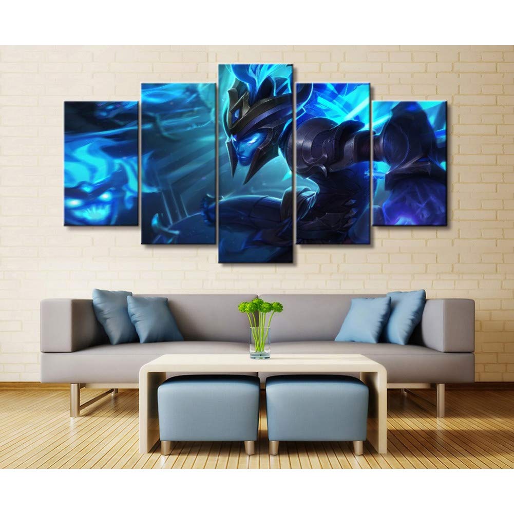 BAOJIANCanvas Paintings 5 Panel Game Roles Kalista Game Canvas Printed Painting Wall Art Decor Hd Picture Artworks Poster Prints on Canvas5 canvas painting