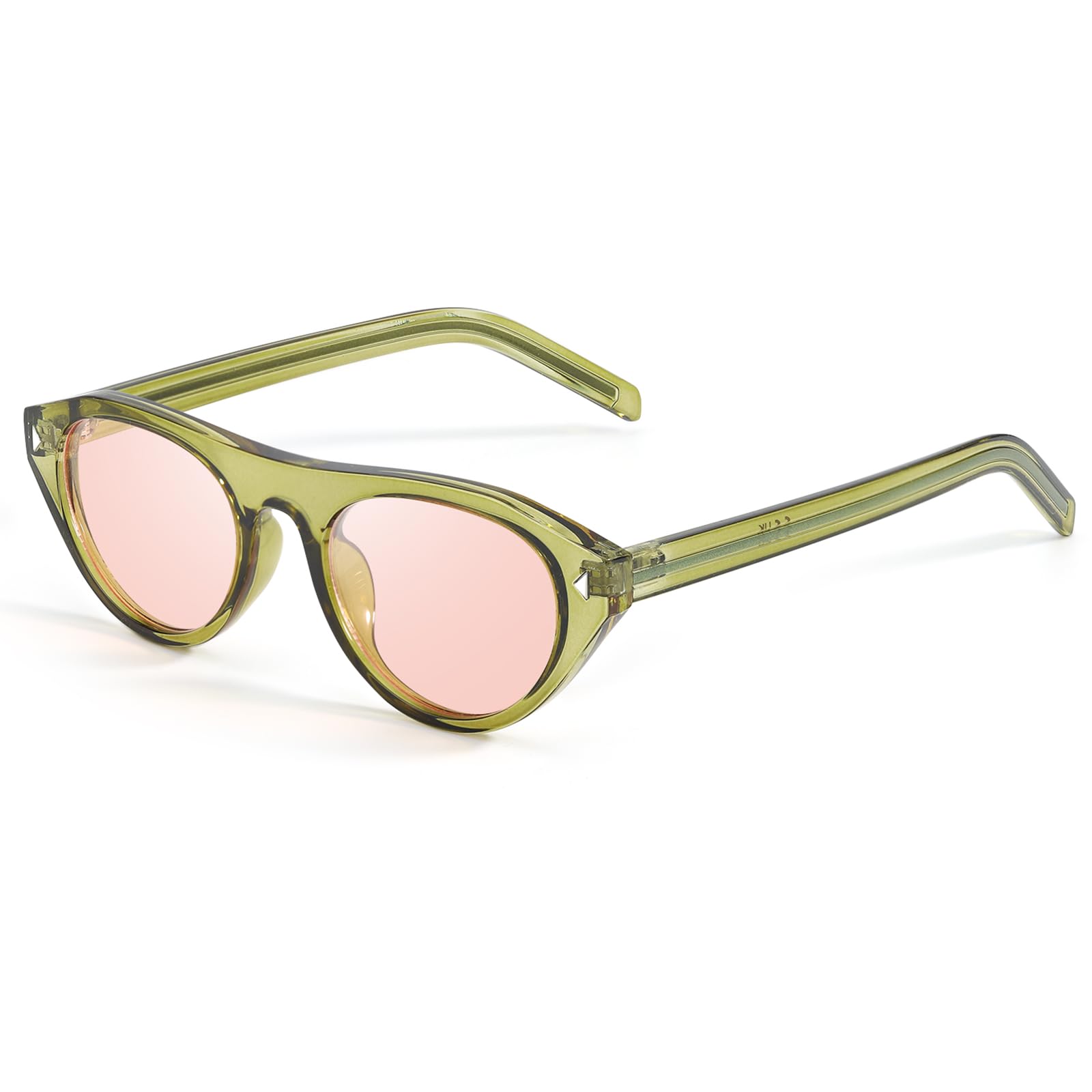 Oval Cat Eye Sunglasses for Women Trendy Retro Cateye Frame with UV Protection for Traveling or Driving