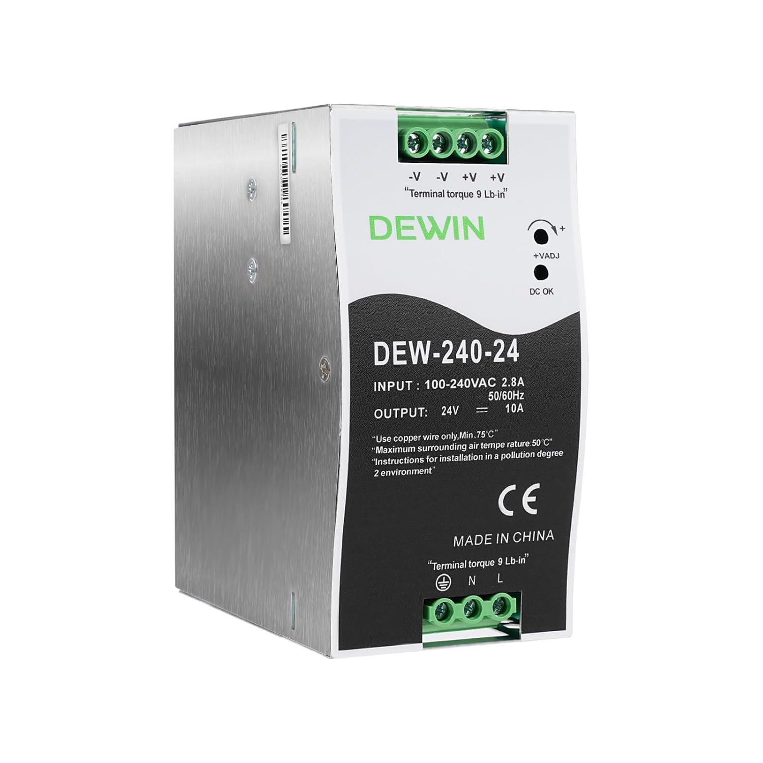 DEWIN DIN Rail Power Supply 240W 24V 10A Switching Power Supply NDR-240-24