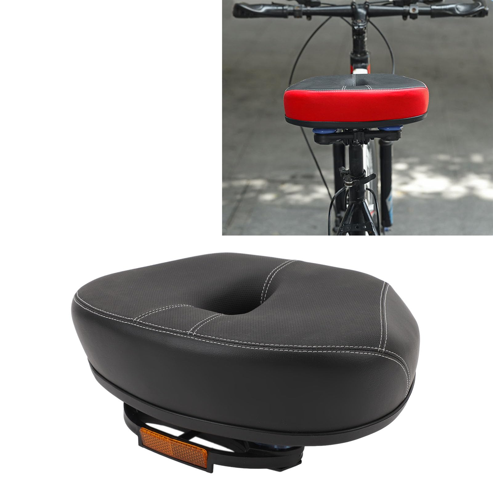Ultralight Mountain Bike Saddle MTB Short Nose Road Bike Seat PU Leather Hollow Prostate Saddle Bicycle Parts Red