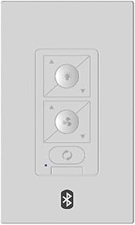 6-Speed Bluetooth Ceiling Fan Wall Control with Single Pole Wallplate in White