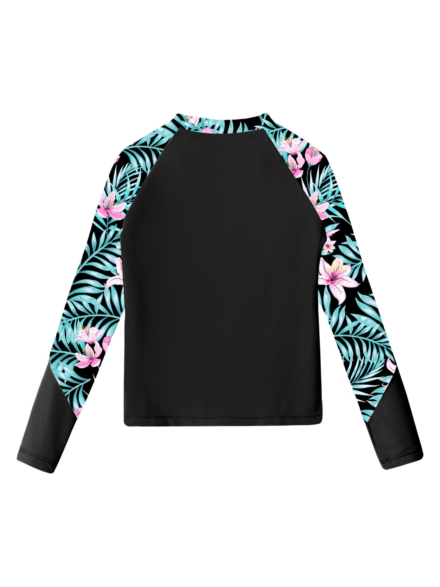 dPois Anti UV Enfant Fille Maillot de Bain 3 Pièces T-Shirt Rashguard Manche Longue Débardeur Short de Plage Sport Natation Tankini Ado Vacances 7-16 Ans