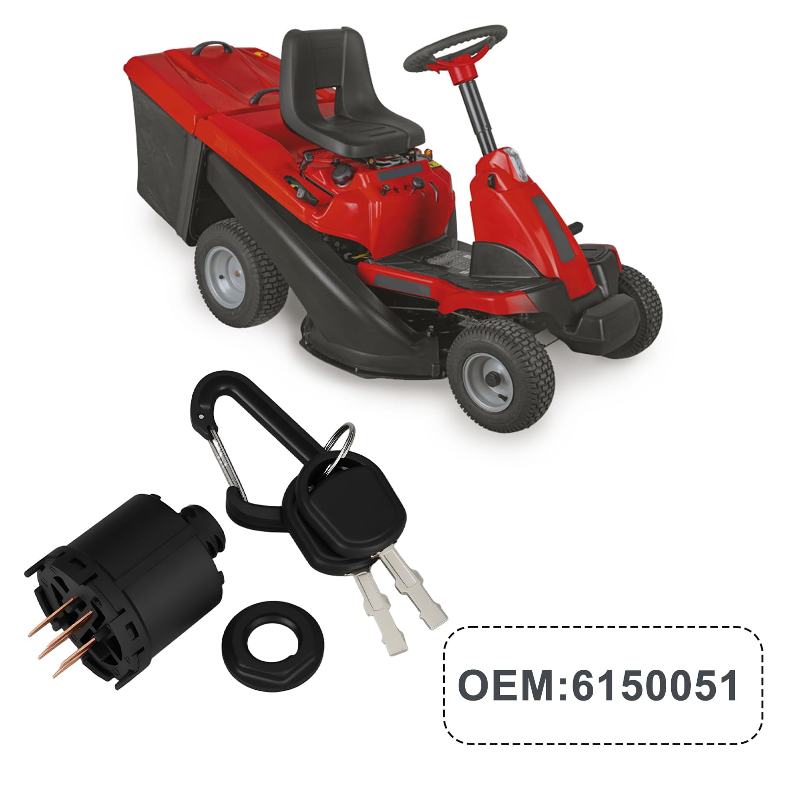 ECSiNG 1 Set 5-poliger Rasenmäher-Starter-Zündschlosszylinder 6150051 Kompatibel mit WOLF-Garten Scooter SV4 OHV3