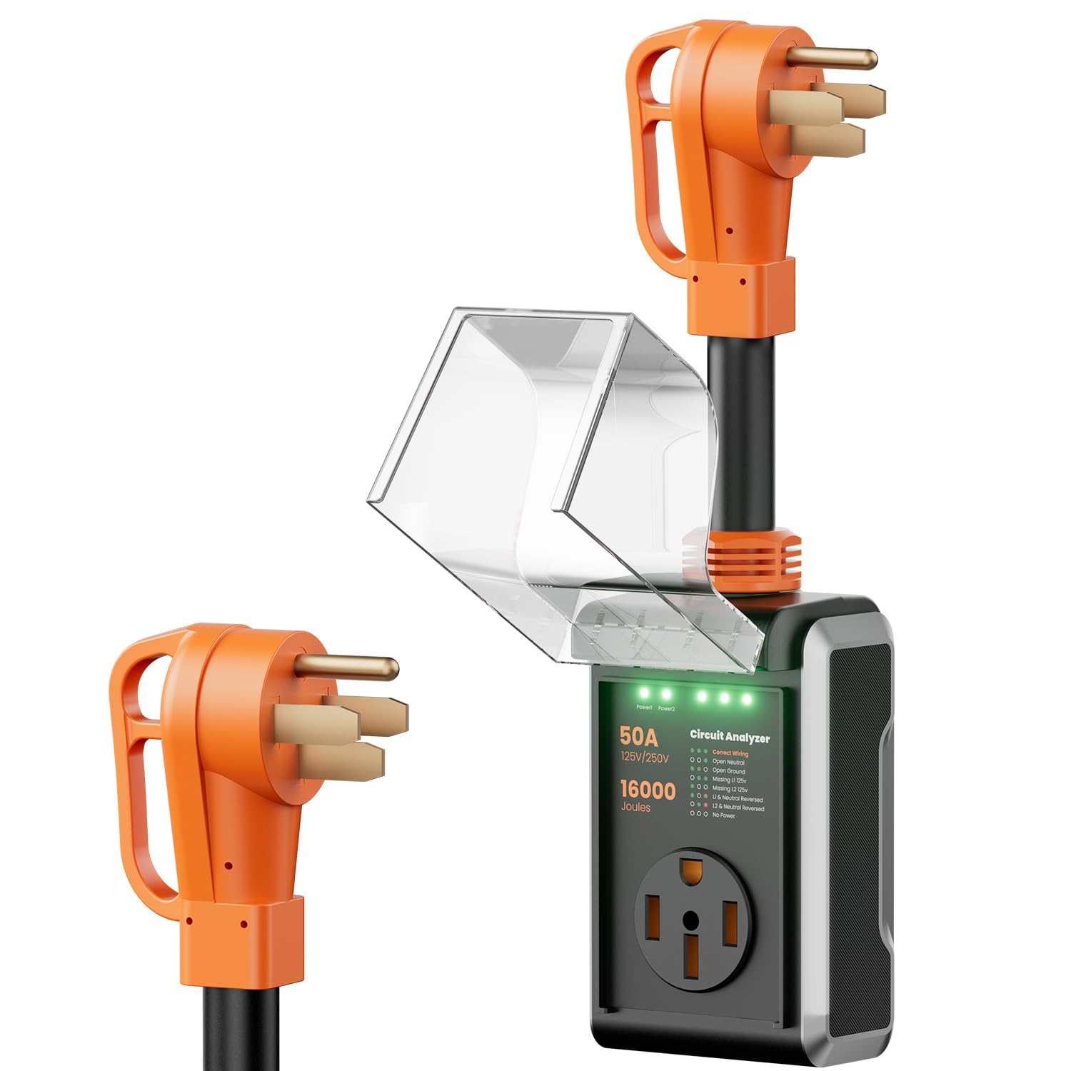 2025 Upgraded 50 Amp RV Surge Protector: 16000J Protection & Integrated Circuit Analyzer