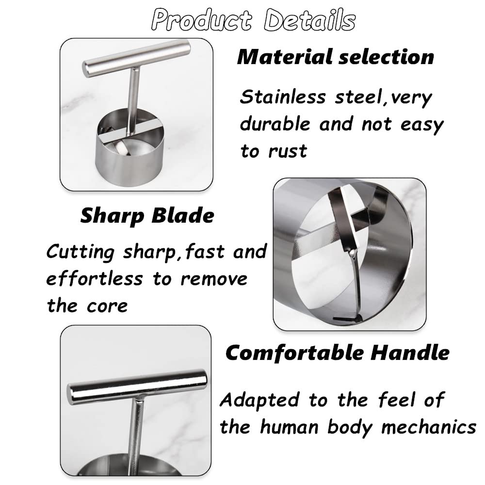 YGMXZL Apfelausstecher Edelstahl 2er Set - Obst Entkerner Für Äpfel & Birnen