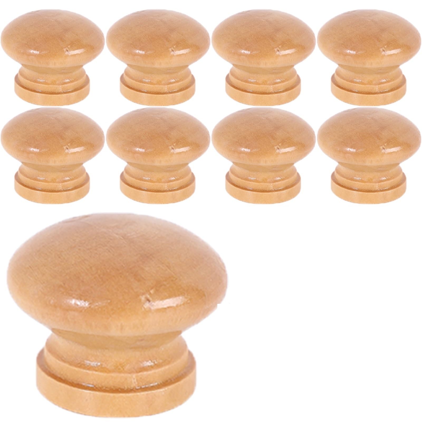20 Pcs Natural Wood Cabinet Knobs Wooden Drawer Pulls for Wardrobe Kitchen