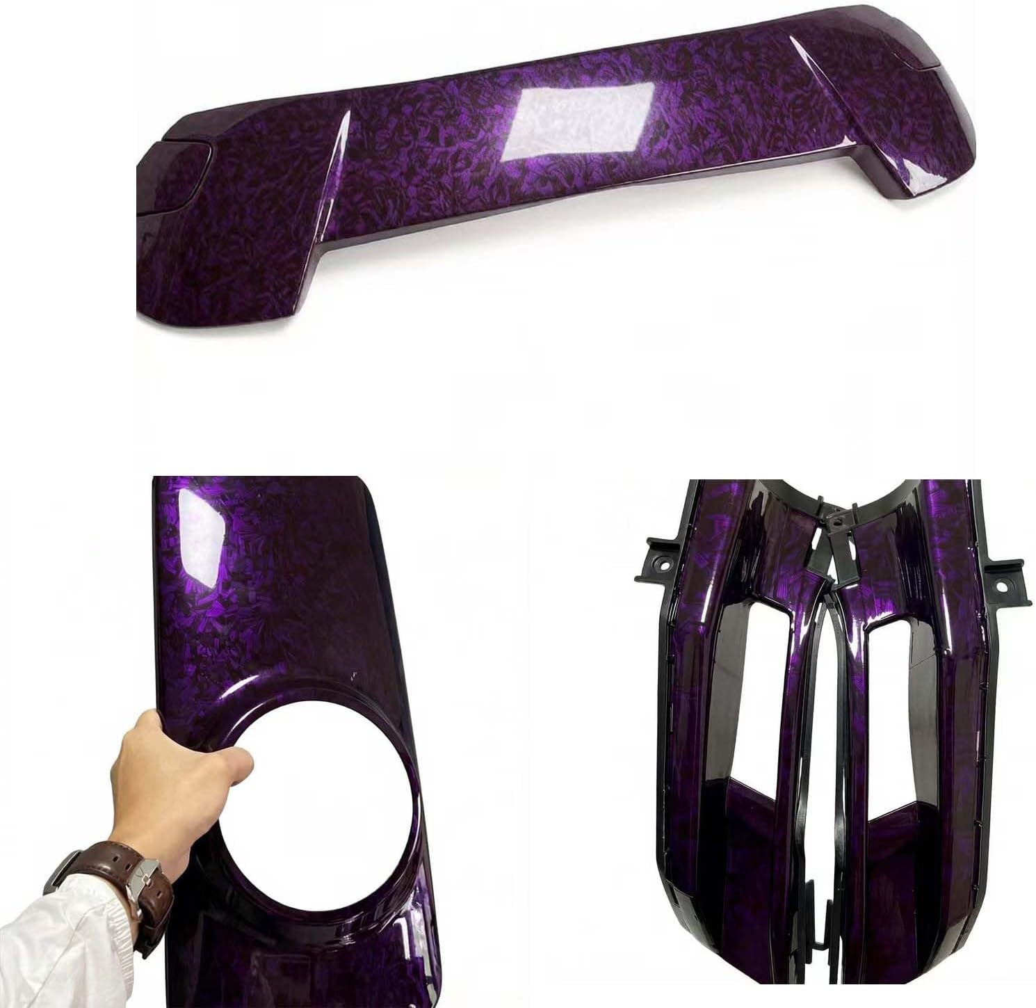 Purple Forged Gloss Carbon Fiber Vinyl Wrap Tape, Door Sill Protector， for Auto Interior and Exterior DIY Decoration Vinyl (Purple, 2inchx 30ft)