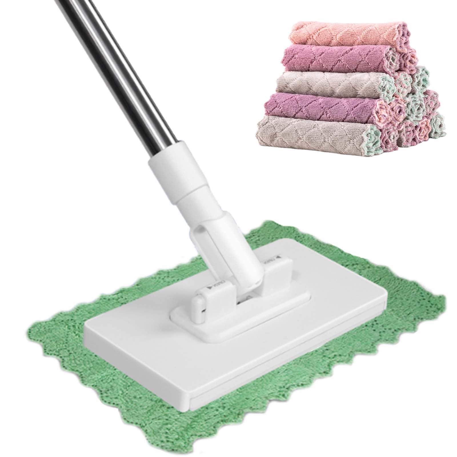 Snap Grip Mini Mop - Zero Touch, Cleveres Snap-Grip-Design mit Einweg-Clip- Pads, Nass- und Trockenbodenreiniger, 101,6 cm verstellbarer Griff für schwer erreichbare Lücken, kein Waschen (1 Mopp 5