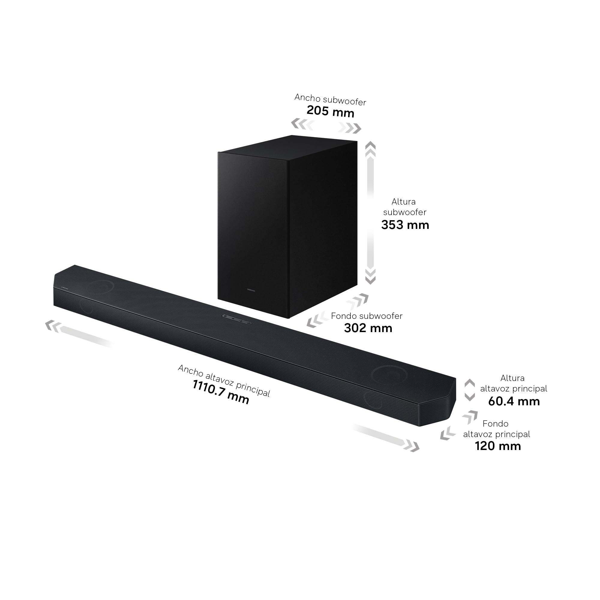 Samsung Barra de Sonido HW-Q600H/XC -Wireless Dolby Atmos, 3.1.2ch Sound, Q-Symphony, Adaptive Sound