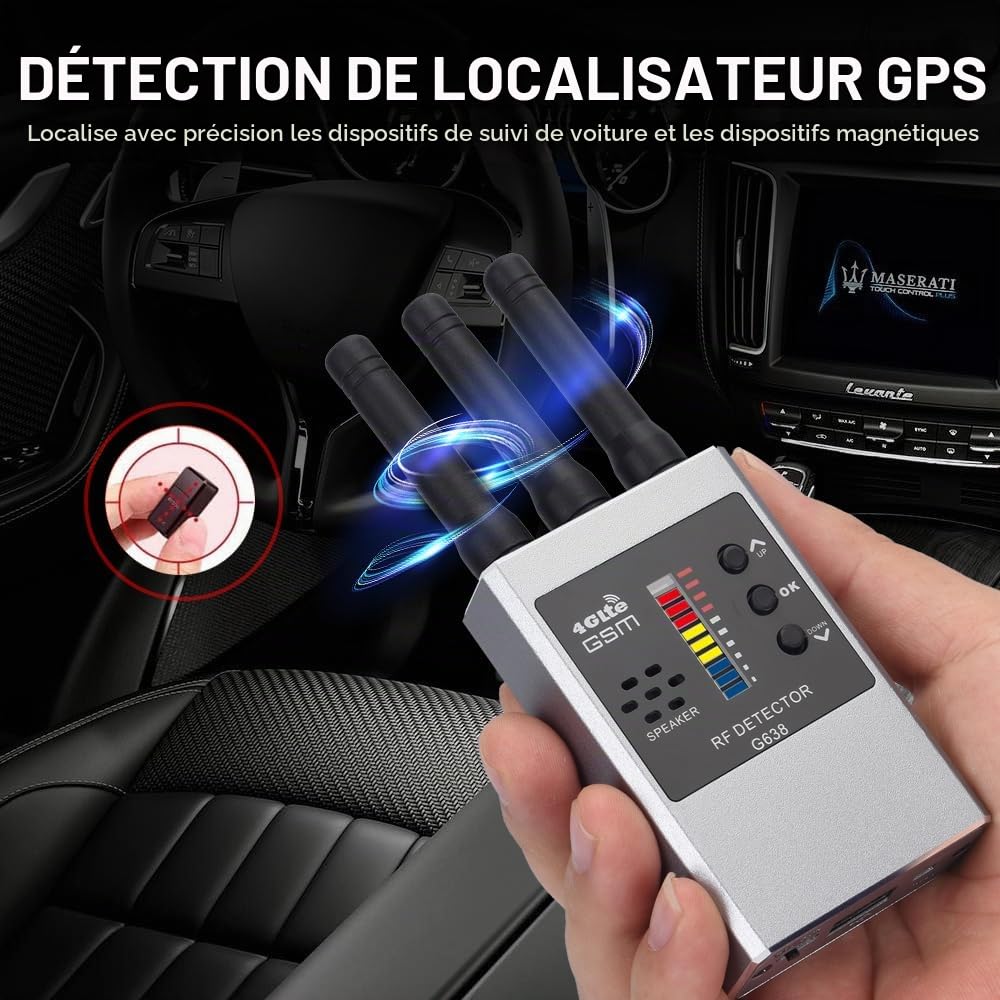 Détecteurs de caméras Anti-Espion, détecteur de bogues et détecteur d'espionnage caché, détecteur Anti-traqueur pour bogues, Appareil d'écoute pour caméra cachée/caméra Espion G638W