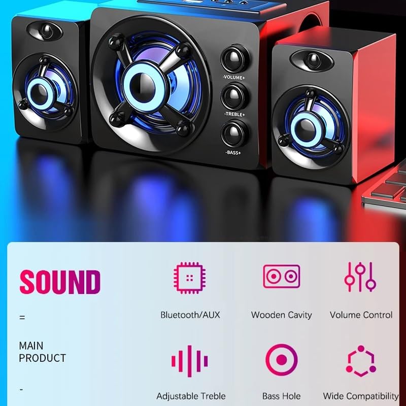Barre de son TV avec éclairage LED coloré et audio stéréo 3D