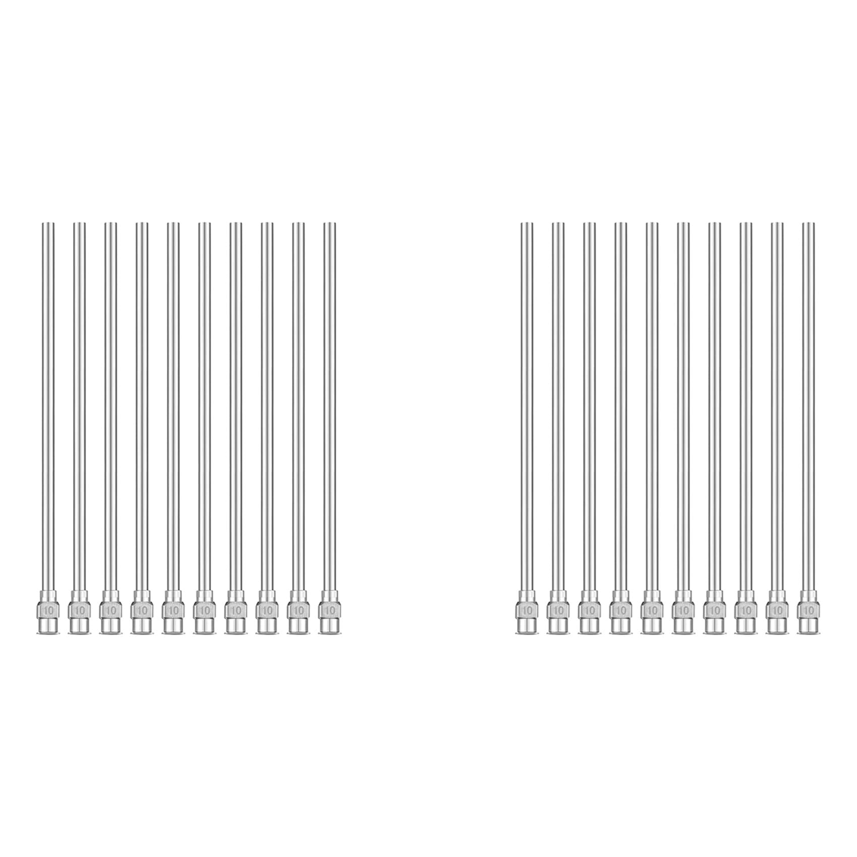Jnchdghwa Silver 20 Pcs Blunt Tip Dispensing Needles 4 Inch, 12 Gauge Stainless Steel Blunt Needles Fluid Applicator 10G