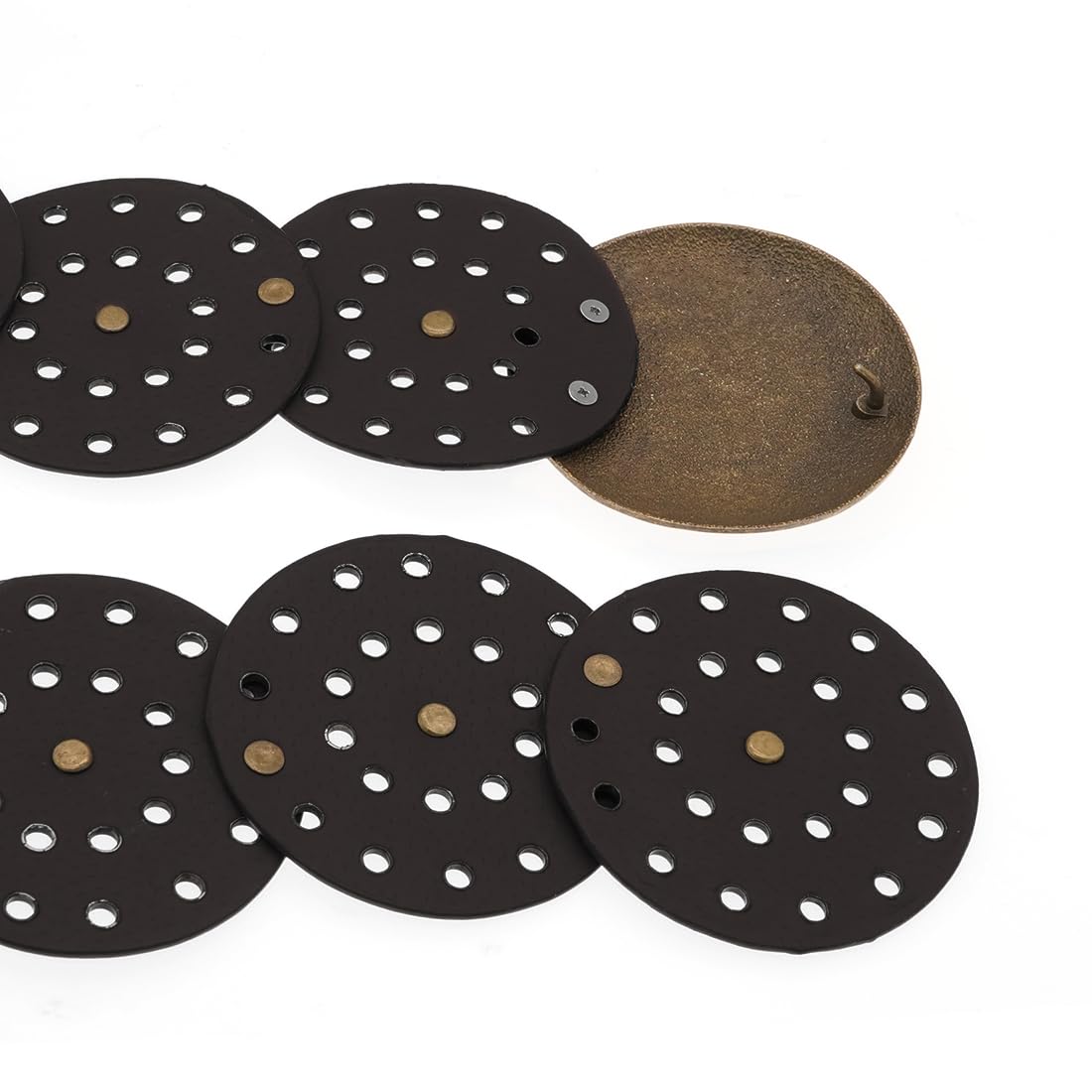 Cinturón de disco ancho hueco para mujer, cinturón redondo de cuero con hebilla de metal, suave, duradero, vintage, cinturones de cintura occidentales