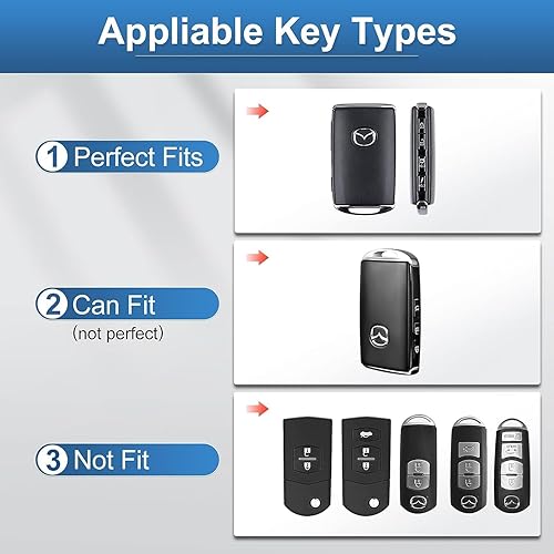 Miniatura 8 de YO&YOYE Compatible con funda para llavero Mazda con llavero, Model2-gris