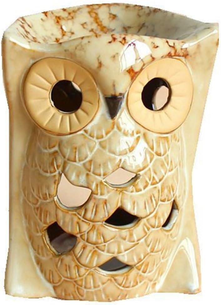 Wholesale Ceramic Hollowed-Out owl Candlestick, kiln-Fired Glaze, Decorative Ornament 5842 Retro Style(52)