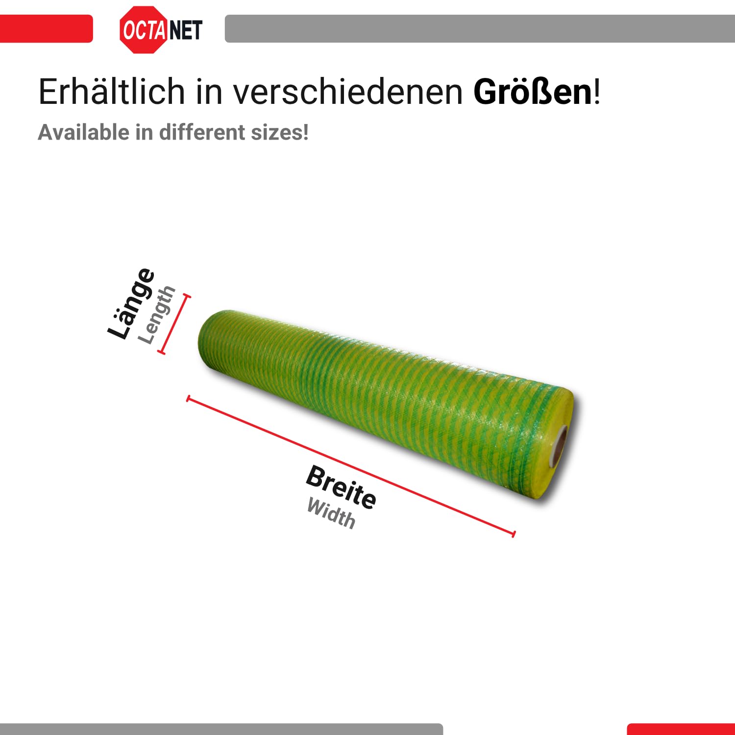 DLG geprüftes OCTAnet Wickelnetz comfort für Rundballen | 1,30 x 3000 m | UV-beständig und reißfest | Brennholznetz | Rundballennetz | Heunetz | Pressennetz