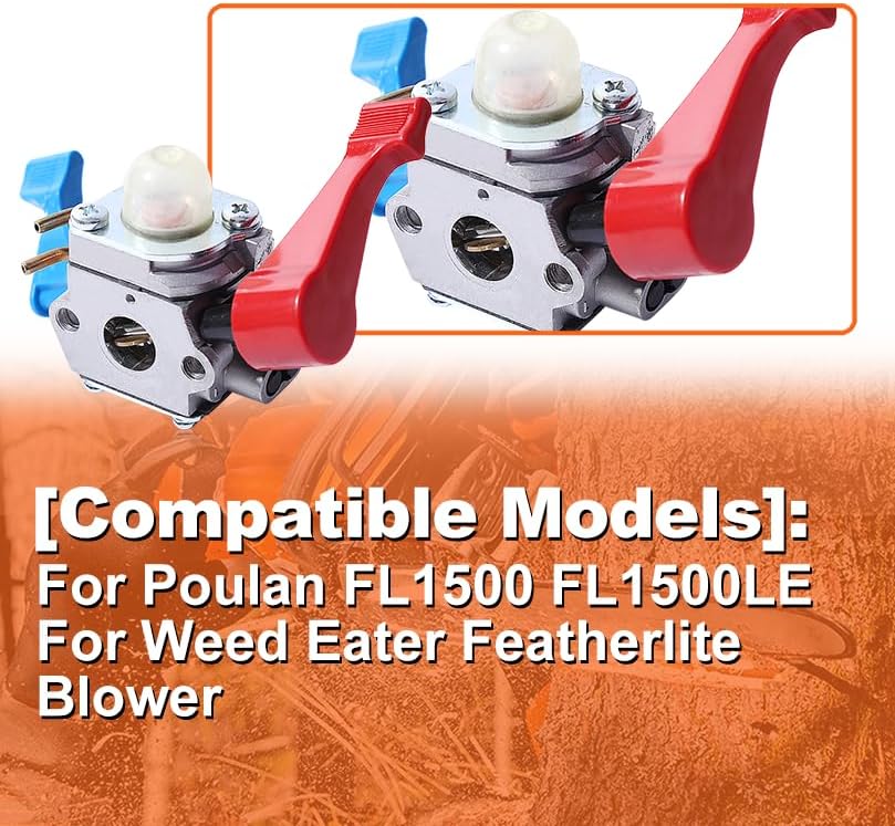 Miniatura 4 de Para Poulan FL1500 FL1500LE para soplador Featherlite Weed Eater Featherlite, kit de carburador, para Zama C1U-W12B, C1U-W12A