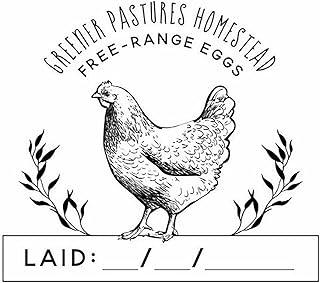 Personalized Stamps Chicken Coop Egg Holder Dates Stamps Rustic Custom Chicken Farm Laid Date Rubber Stamp Egg Cartons Chicken Coop Accessories Date Stamp